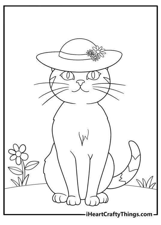 Kitten with Yarn Coloring Sheet