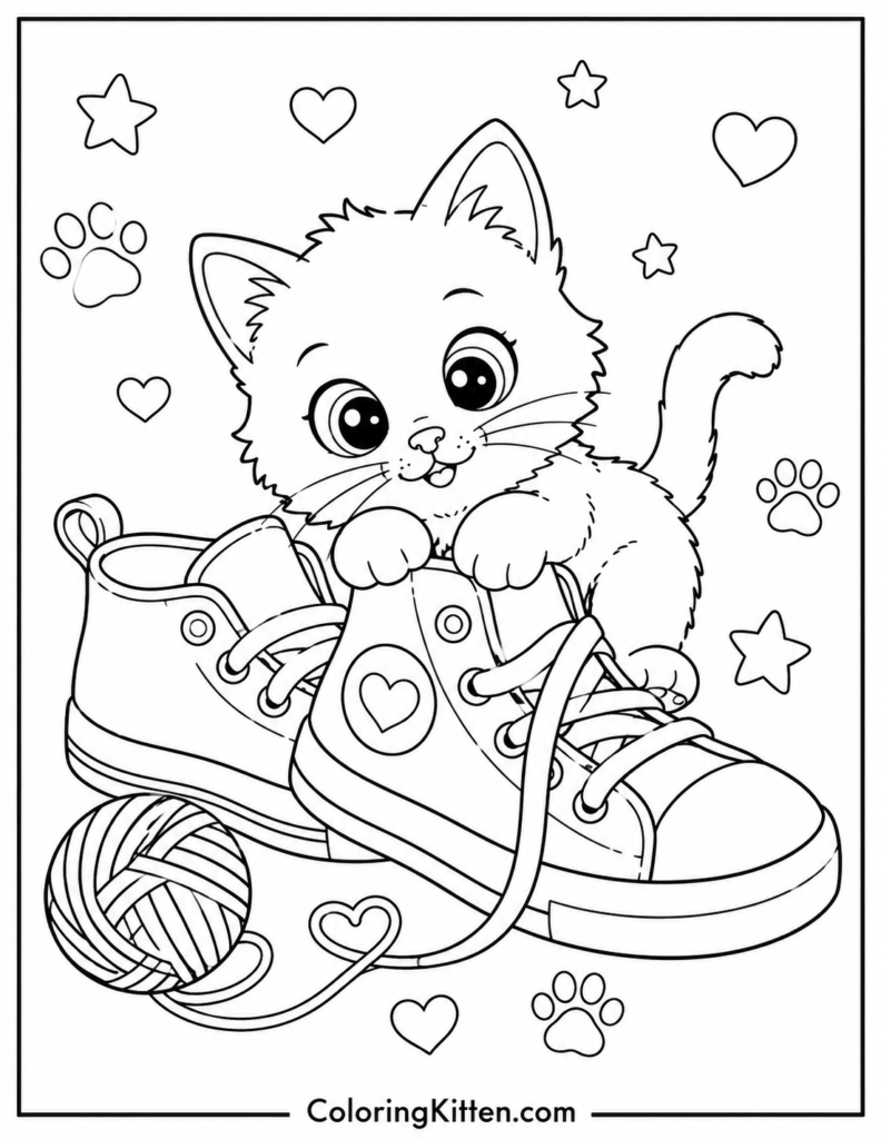 Fancy Hat Cat Coloring Poster