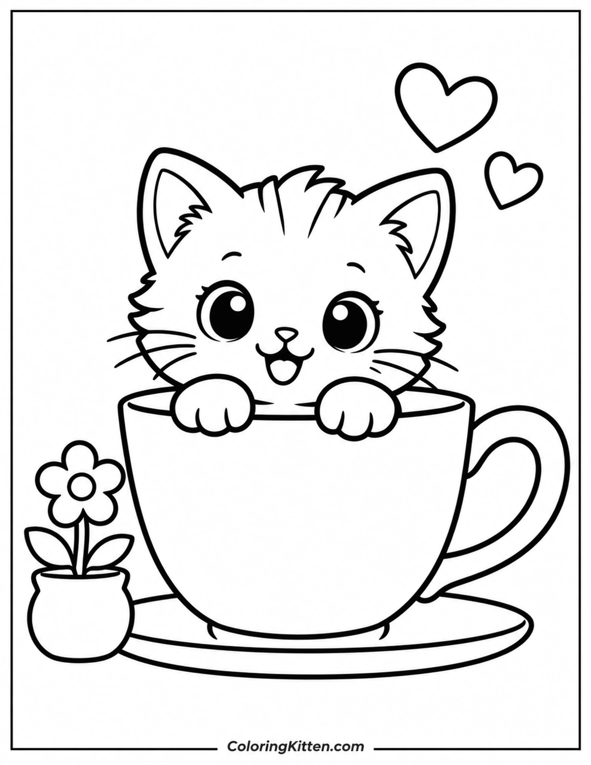 Baby Kitten Coloring Pages
