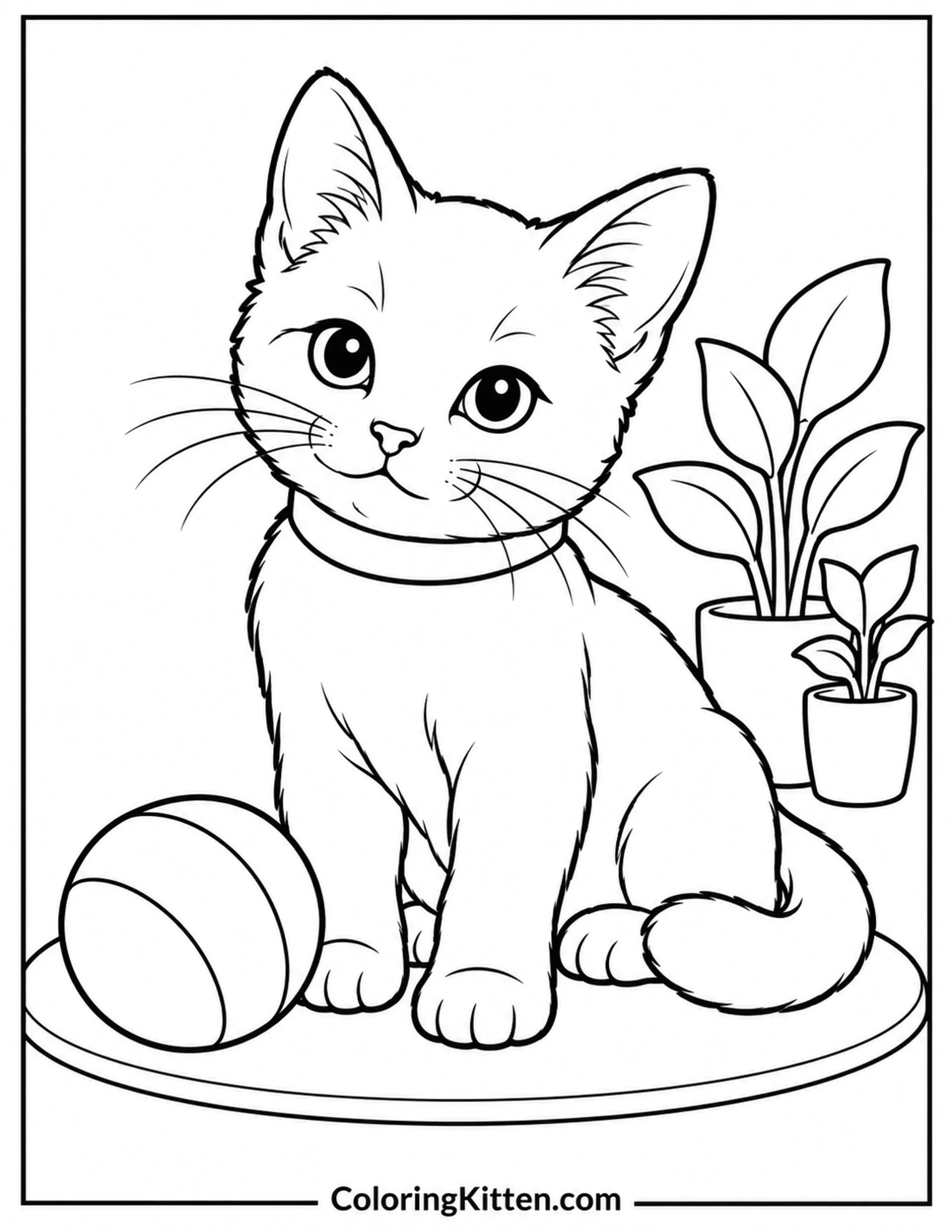 Realistic Kitten Coloring Pages