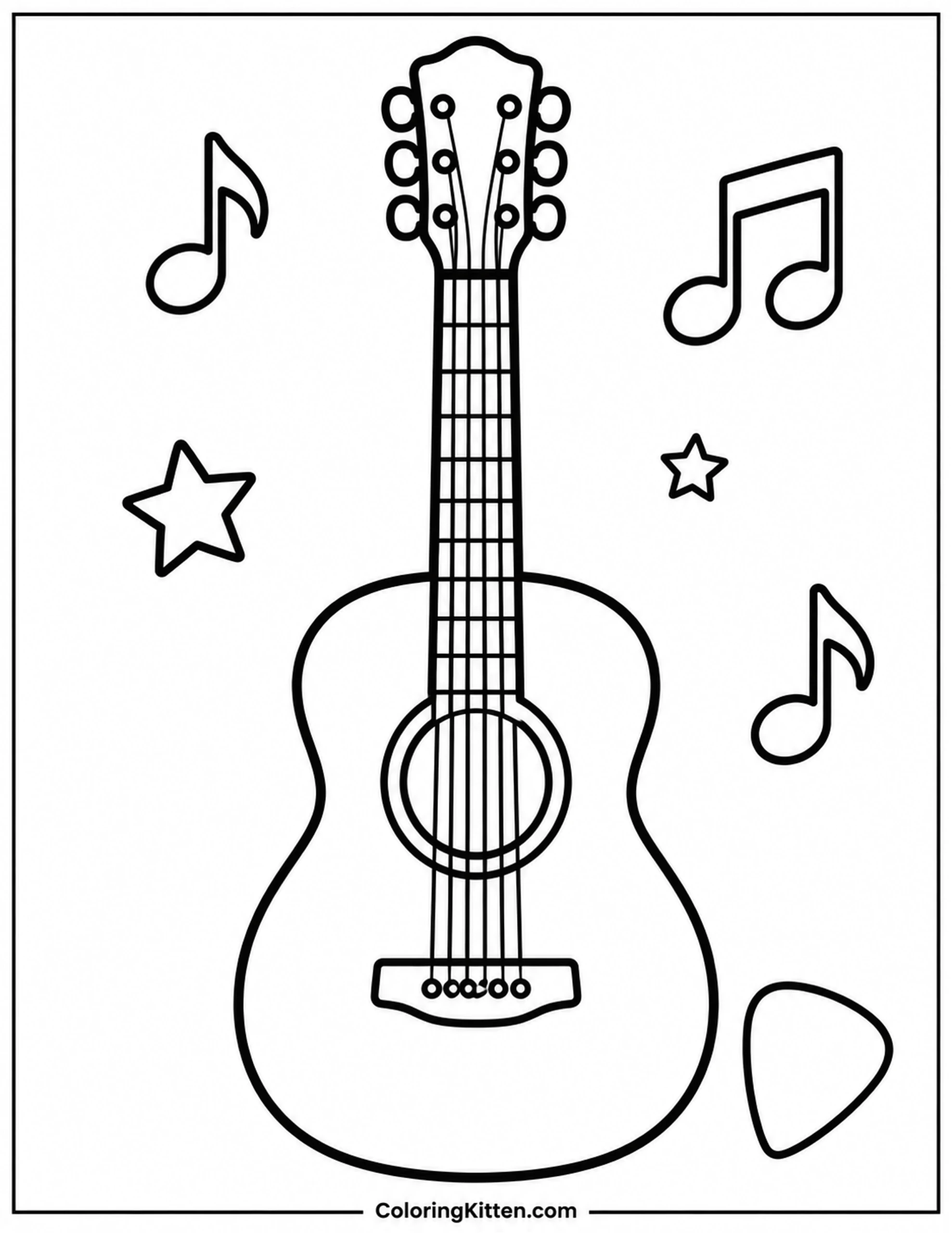 Guitar Coloring Pages